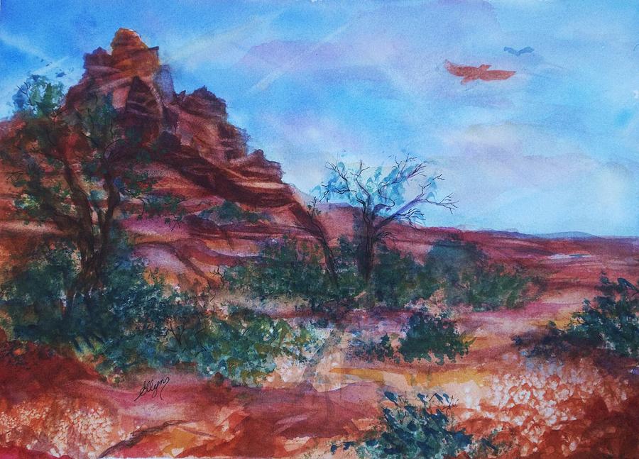 Sedona Red Rocks - Impression of Bell Rock Painting by Ellen Levinson