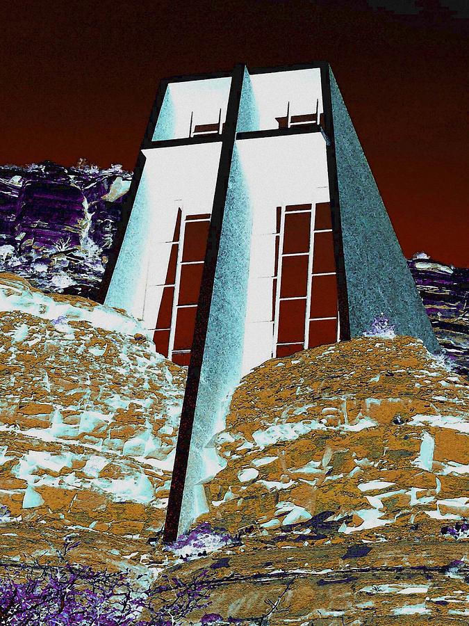 Sedona Rock Church Digital Art by David Hansen
