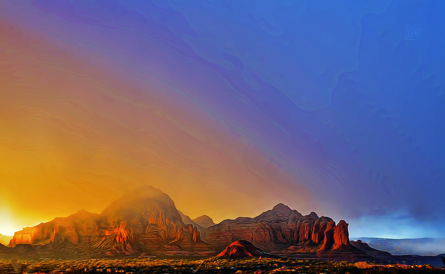 Sedona Stormy Sunset Digital Art by Dan Turner