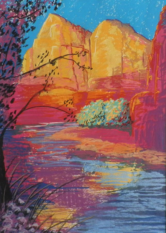 Mountain Painting - Sedona Sunset by Jann Elwood