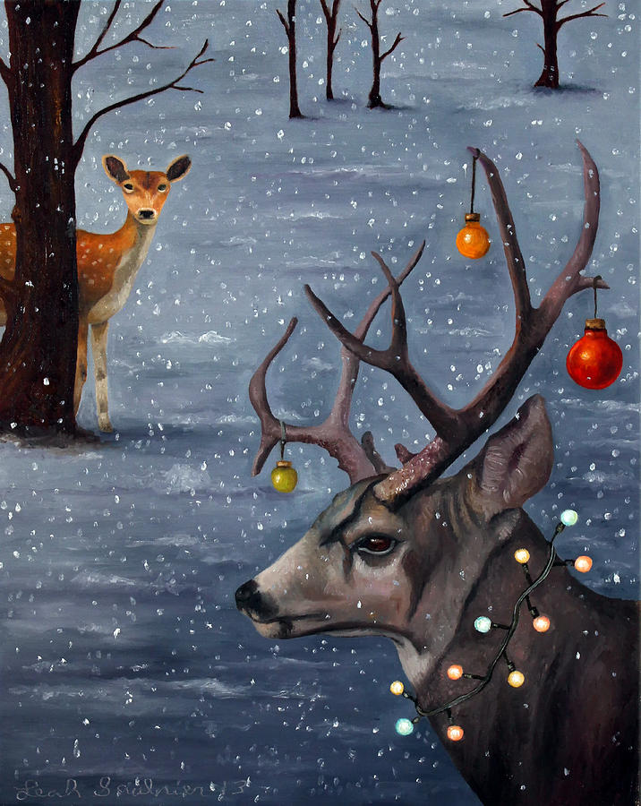 Deer Painting - Seduction by Leah Saulnier The Painting Maniac