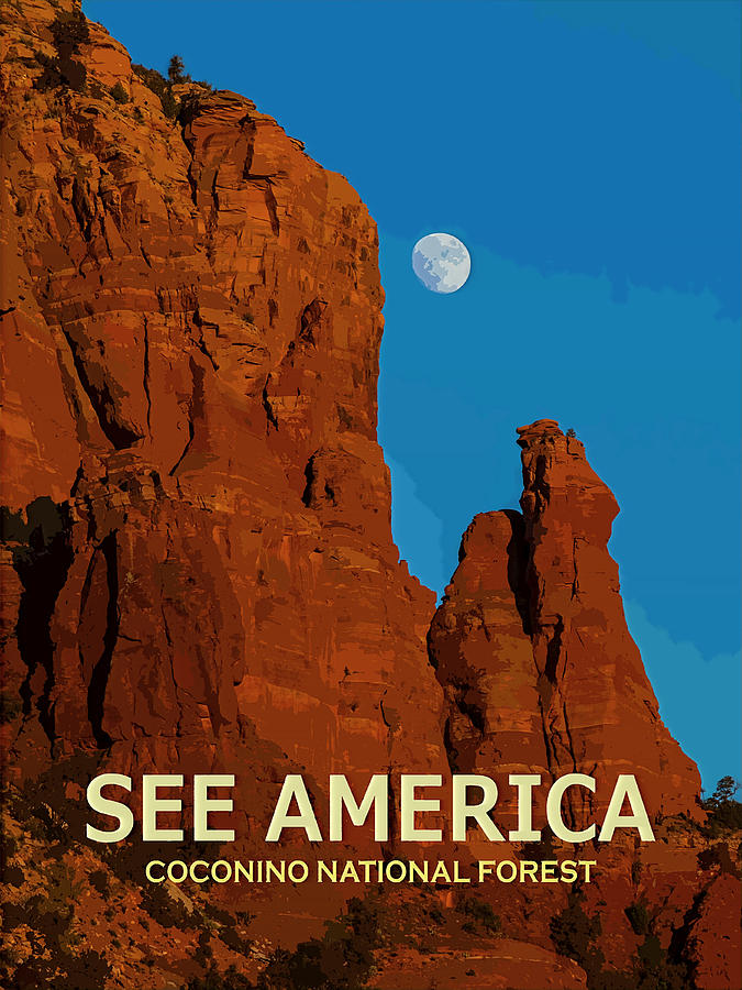 See America - Coconino National Forest Digital Art by Ed Gleichman