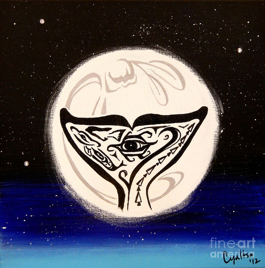 See Creatures Moon Painting by A Cyaltsa Finkbonner