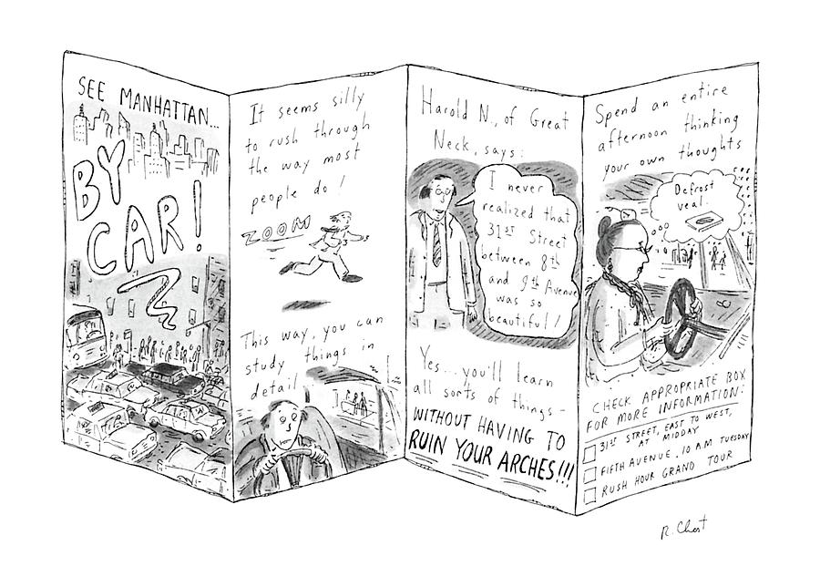See Manhattan . . . By Car! Drawing by Roz Chast