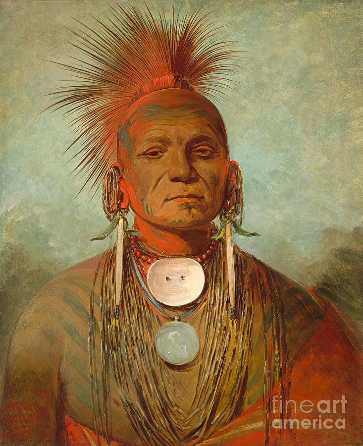 Chief Painting - See non ty a an Iowa Medicine Man by George Catlin