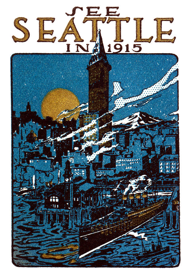 See Seattle in 1915 Painting by Historic Image