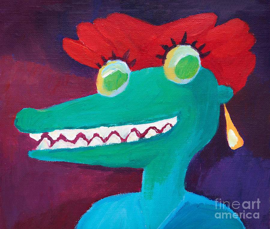 Alligator Painting - See you later alligator by Lutz Baar