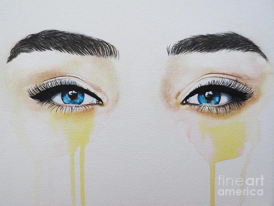 Blue Eyes Painting - Seeing Into The Soul #3 by Malinda Prudhomme
