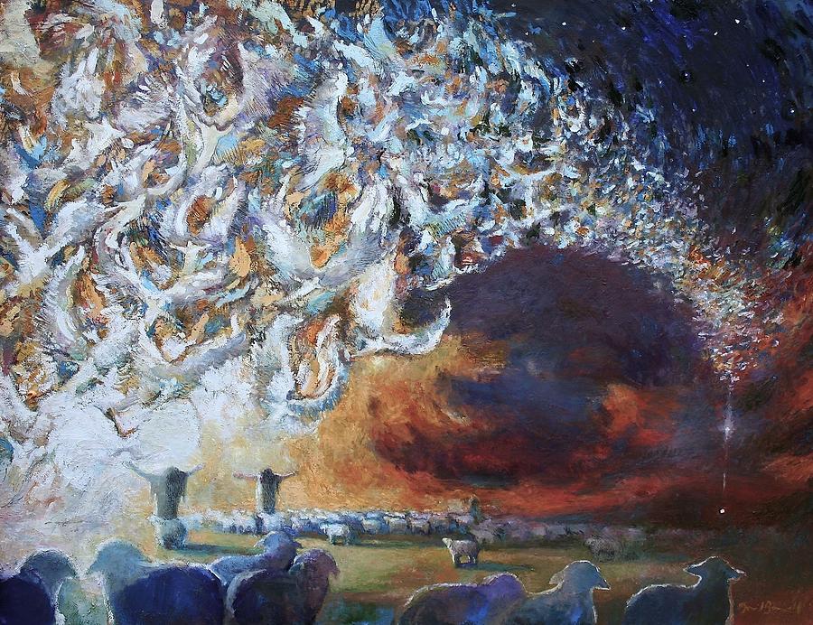 Christmas Painting - Seeing Shepherds by Daniel Bonnell