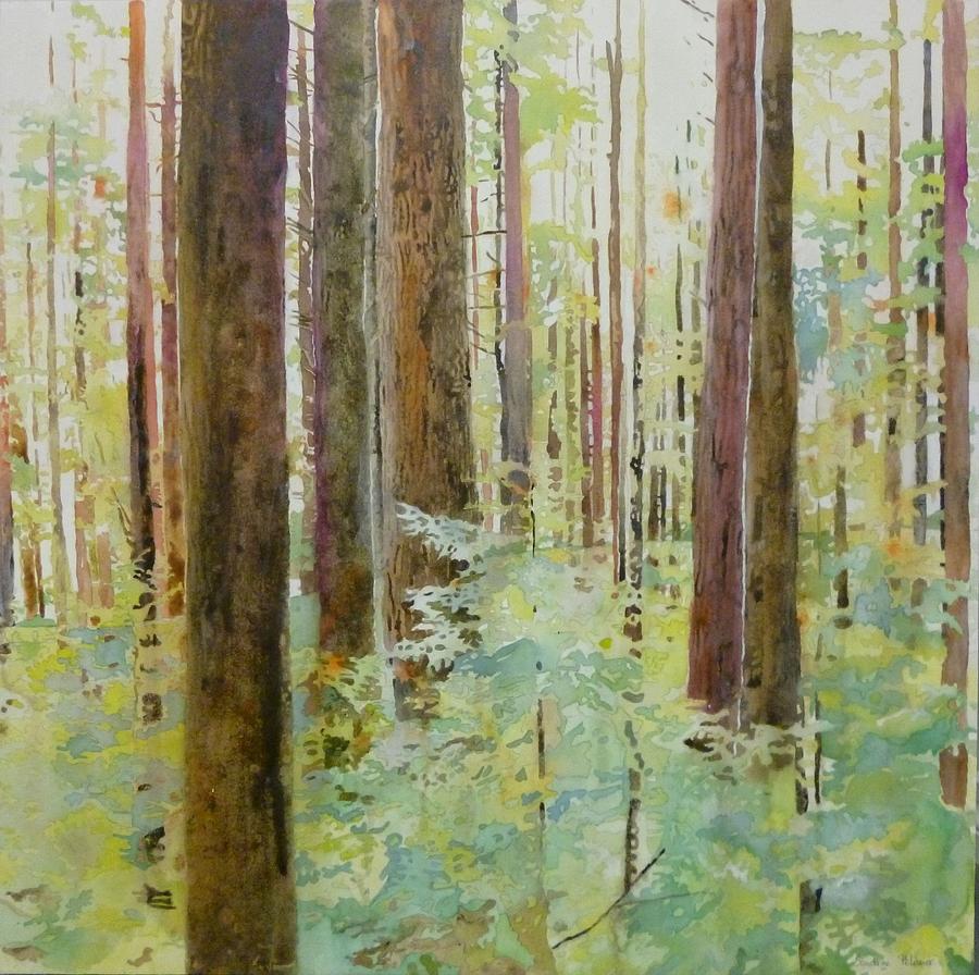 Forest Painting - Seeing the Forest through the trees by Sandrine Pelissier