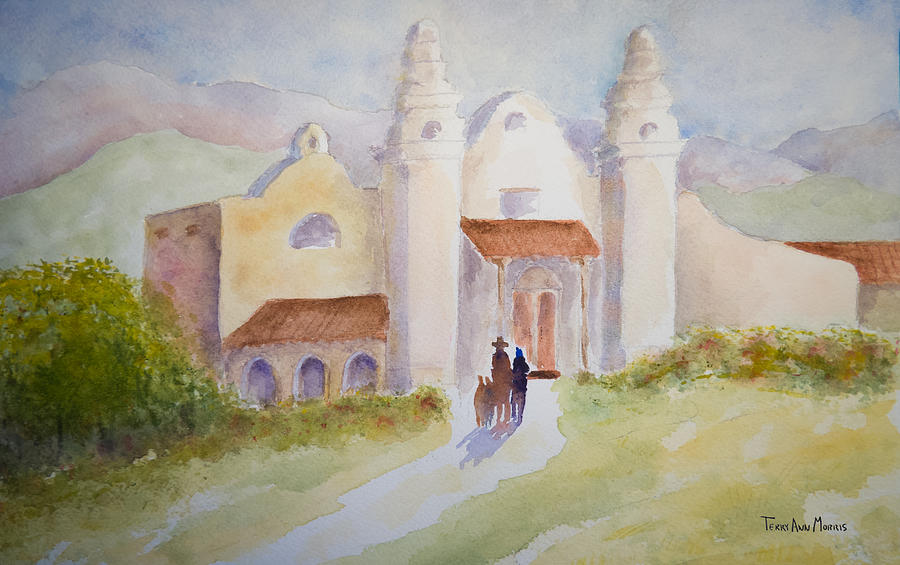 Seekers At The Mission Painting by Terry Ann Morris