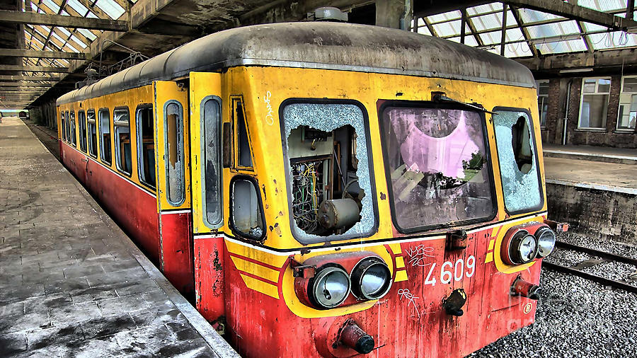 Subway Train Mixed Media - Seen Better Days by Marvin Blaine