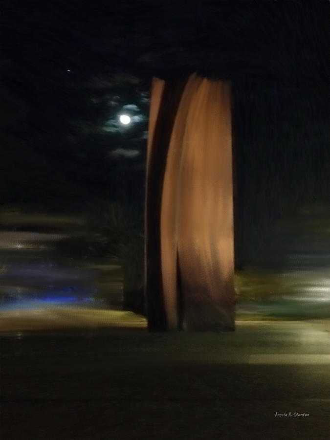 Segerstrom Center for the Arts Sculpture in Moonlight Mixed Media by Angela Stanton