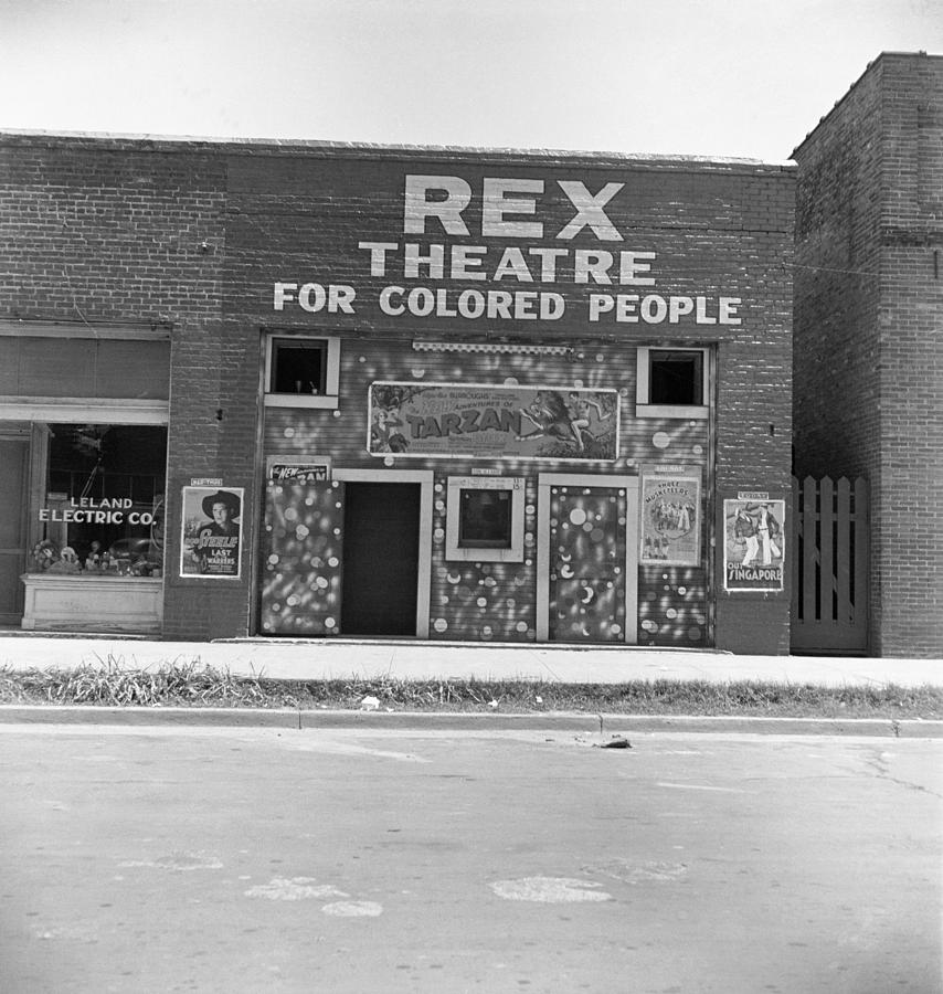 Sign Photograph - Segregated Theatre, 1937 by Granger