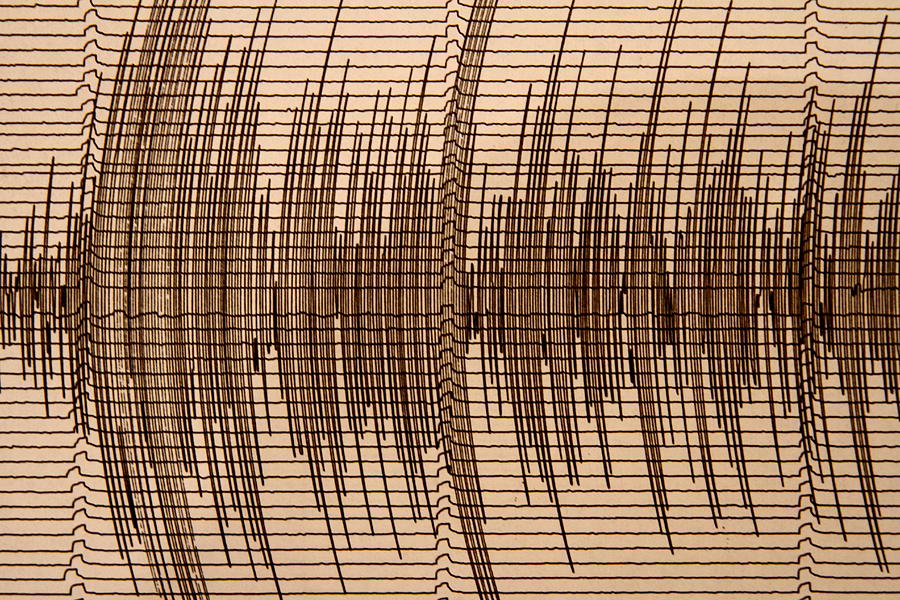 Seismograph recording earthquake Photograph by Tim Phillips Photos
