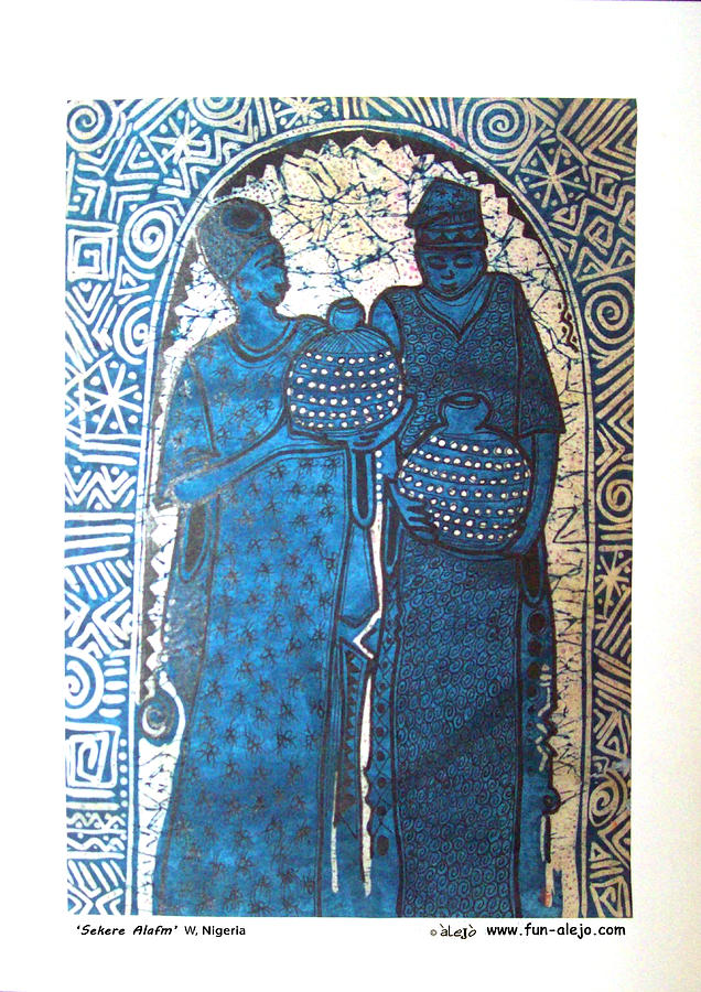 talejo-Sekere Alafin-the Kings gourd Tapestry - Textile by Kola Awokunle