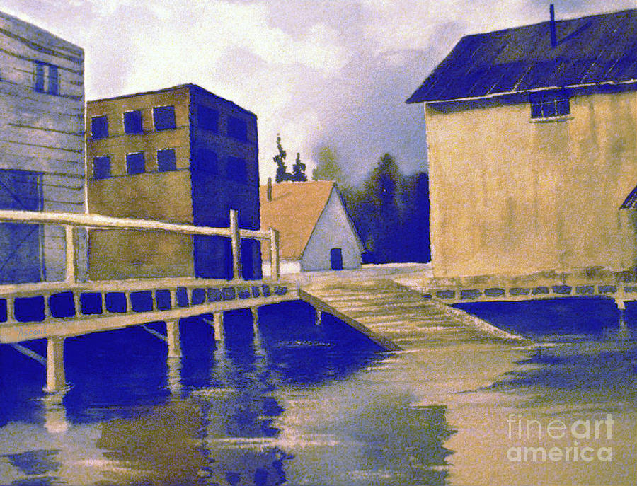 Seldovia Dock 1966 Painting by Teresa Ascone