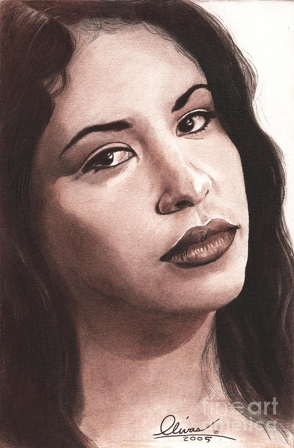 Selena Drawing by Bill Olivas