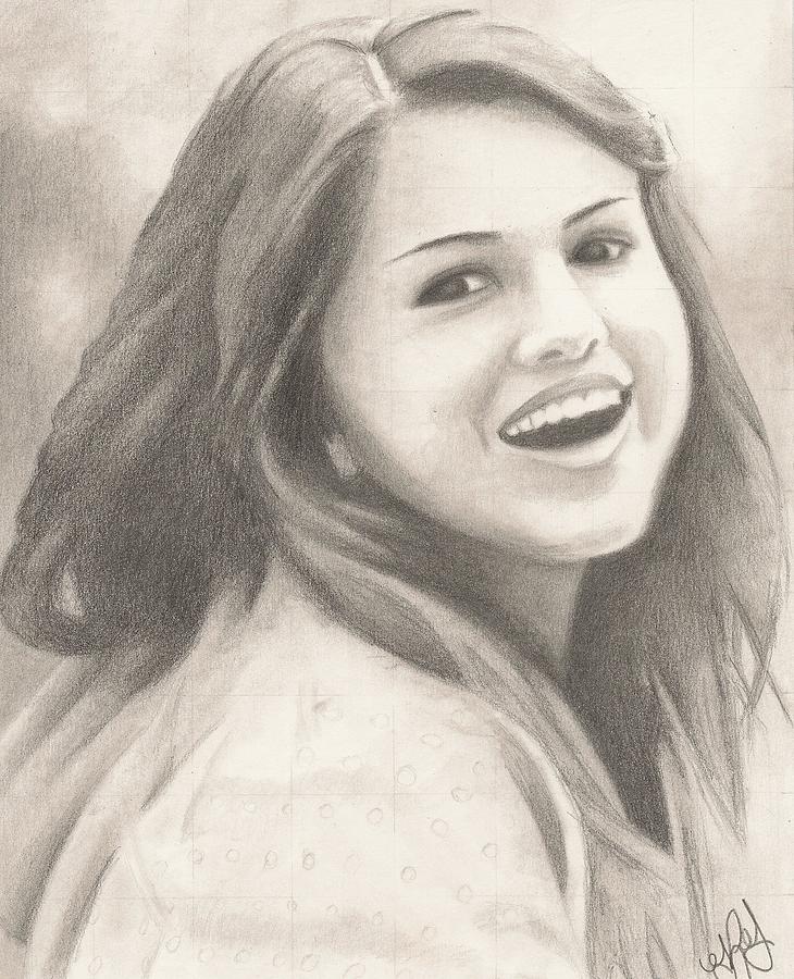 Selena Gomez Drawing by Kendra Tharaldsen-Franklin