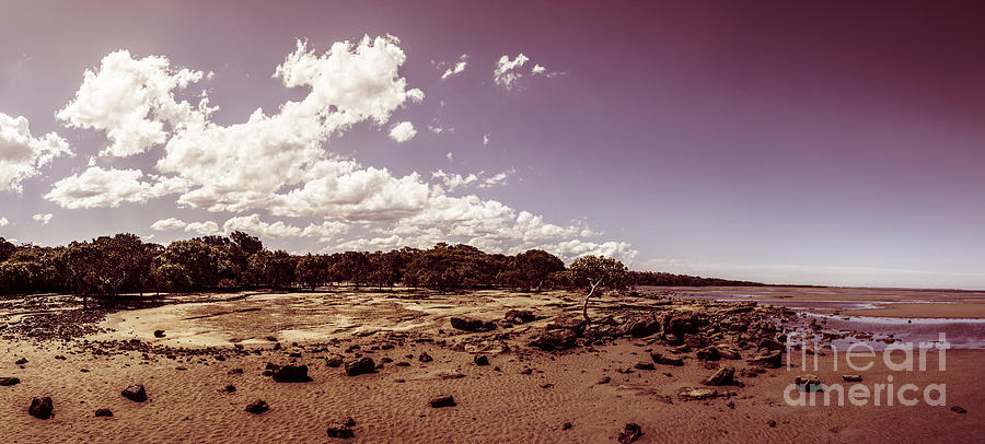 Landscape Photograph - Selenium toned rocky beach landscape by Jorgo Photography