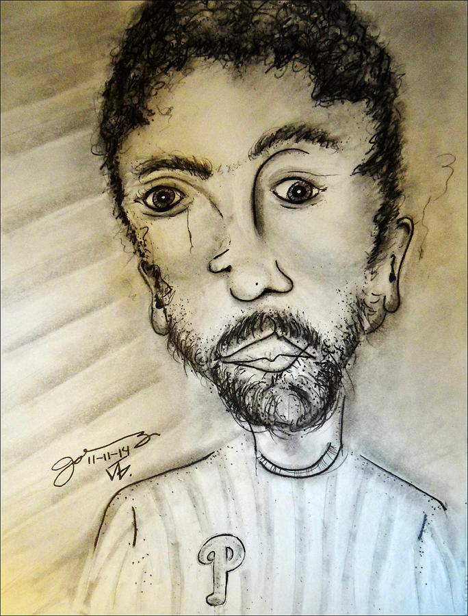 Graphite Pencil Drawing - Self-Portrait #2 by Jose A Gonzalez Jr