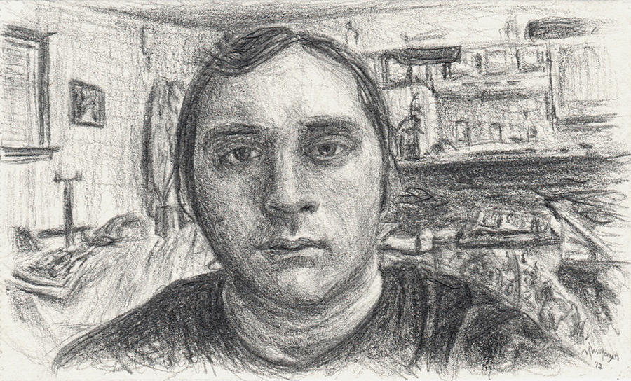 Self Portrait 2012 Drawing by Michael Morgan