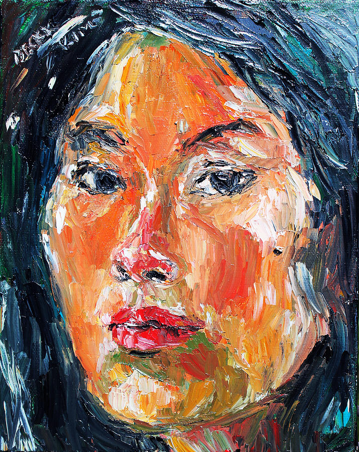 Self Portrait 2013 -3 Painting by Becky Kim