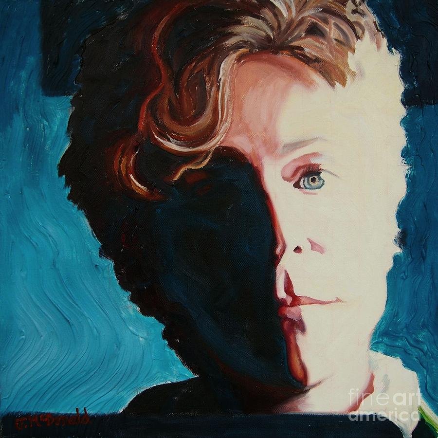 Self Portrait - A Study in Strong Directional Sunlight Painting by Janet McDonald
