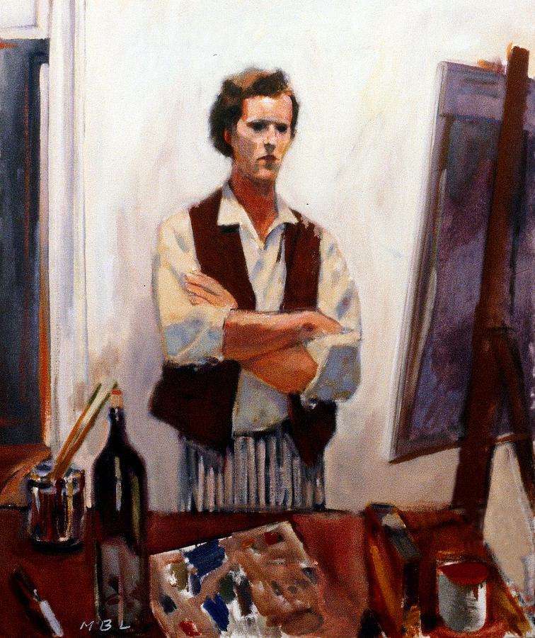 Self Portrait age 28 Painting by Mark Lunde
