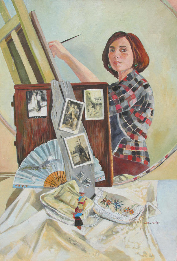 Self Portrait Age 33 Painting by Linda Novick