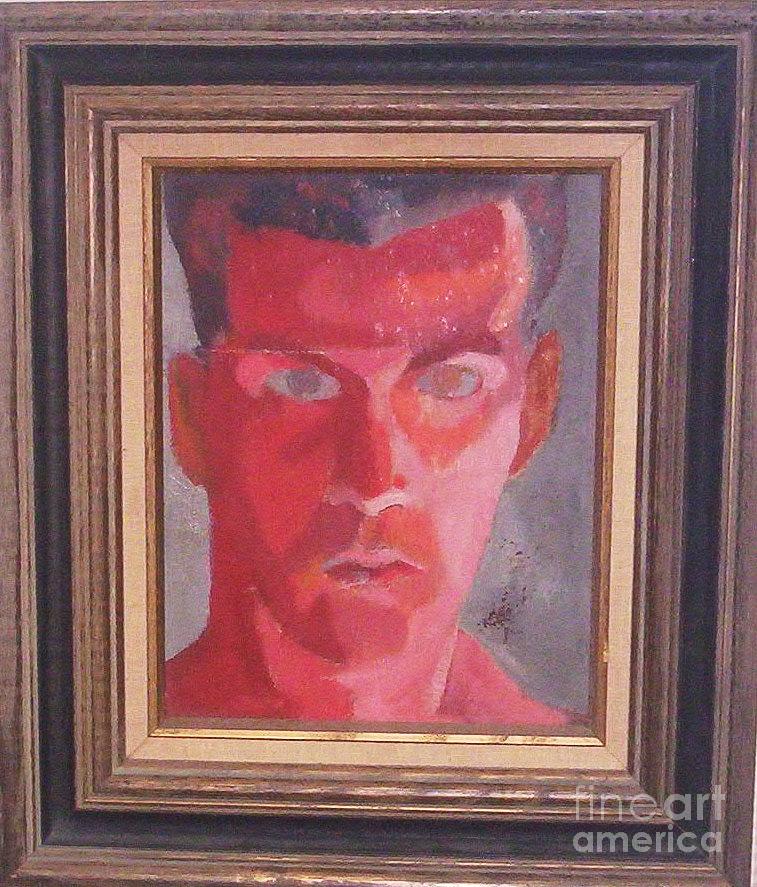New Jersey Artist Painting - Self Portrait as Red Lantern  by Vern Henry Smith