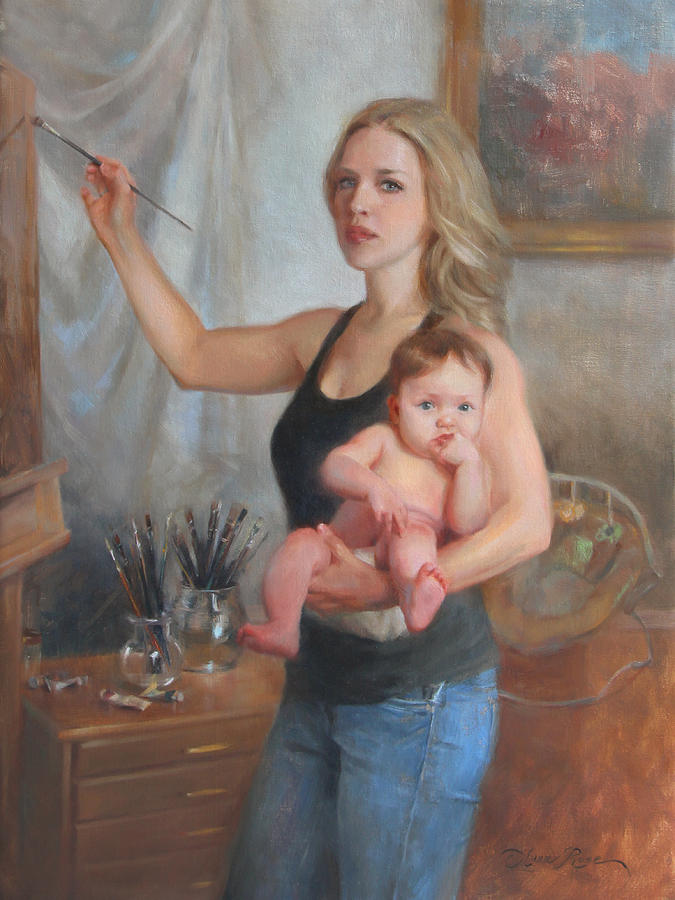 Mirror Painting - Self Portrait at 29 by Anna Rose Bain
