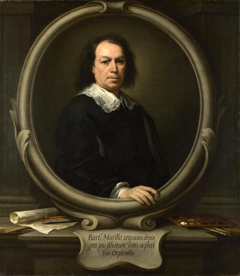 Self Portrait Painting by Bartolome Esteban Murillo