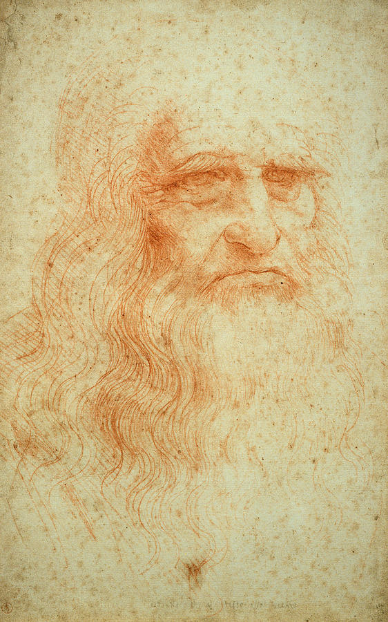 Self Portrait Drawing by Leonardo da Vinci