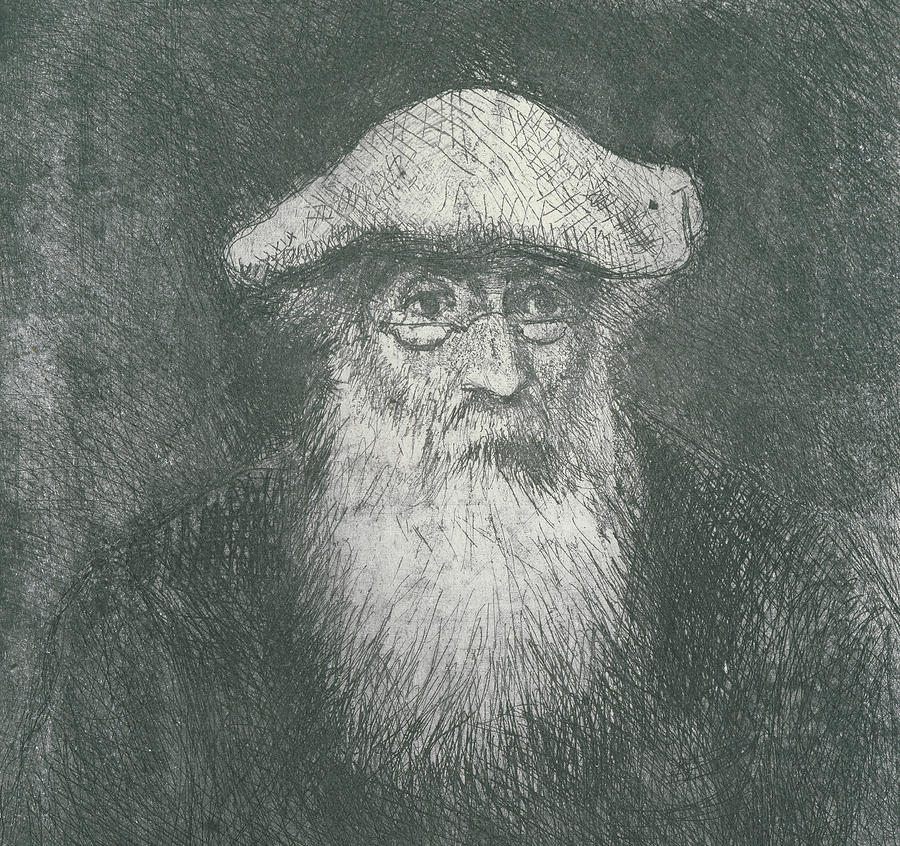 Camille Pissarro Drawing - Self Portrait  by Camille Pissarro
