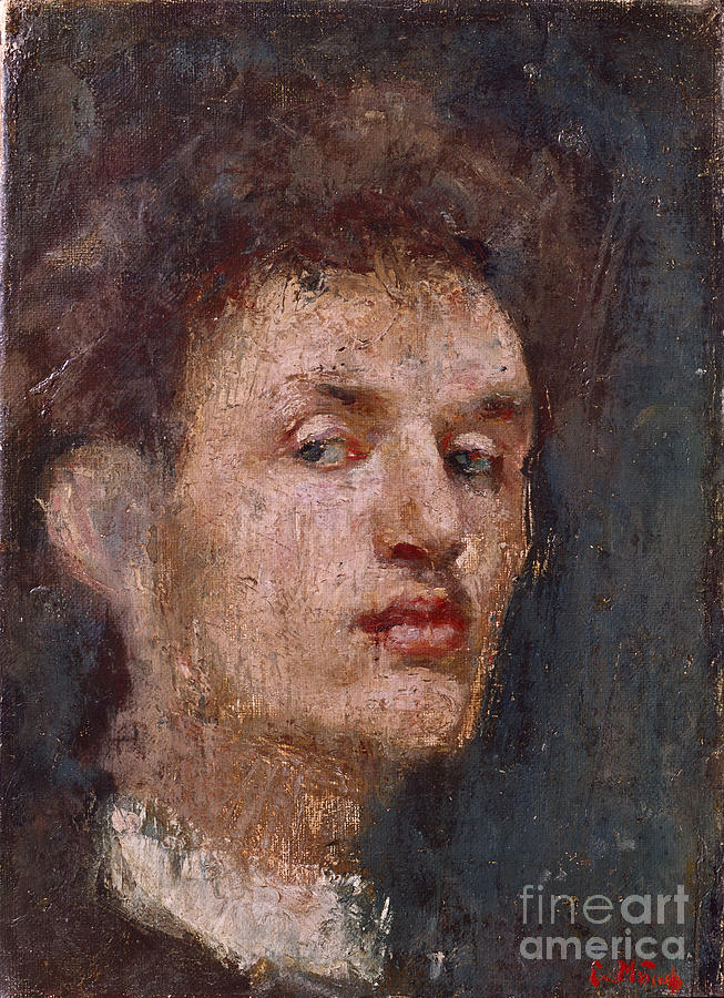 Self-portrait Painting by Edvard Munch