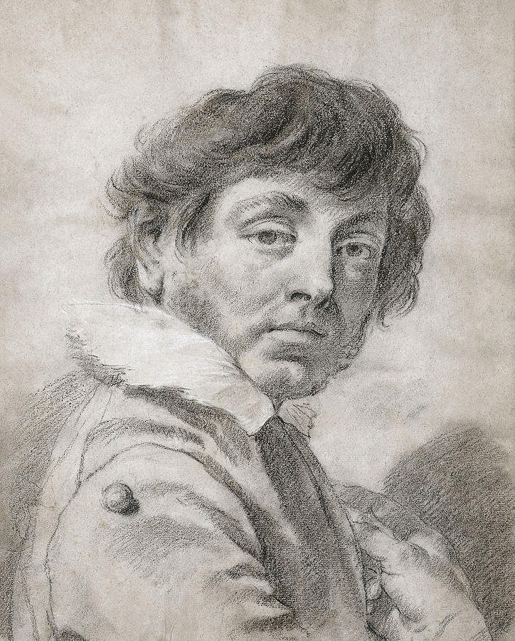 Self-portrait Drawing by Giovanni Battista Piazzetta