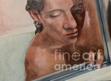 Self portrait in NJ Bath Painting by M Bellavia