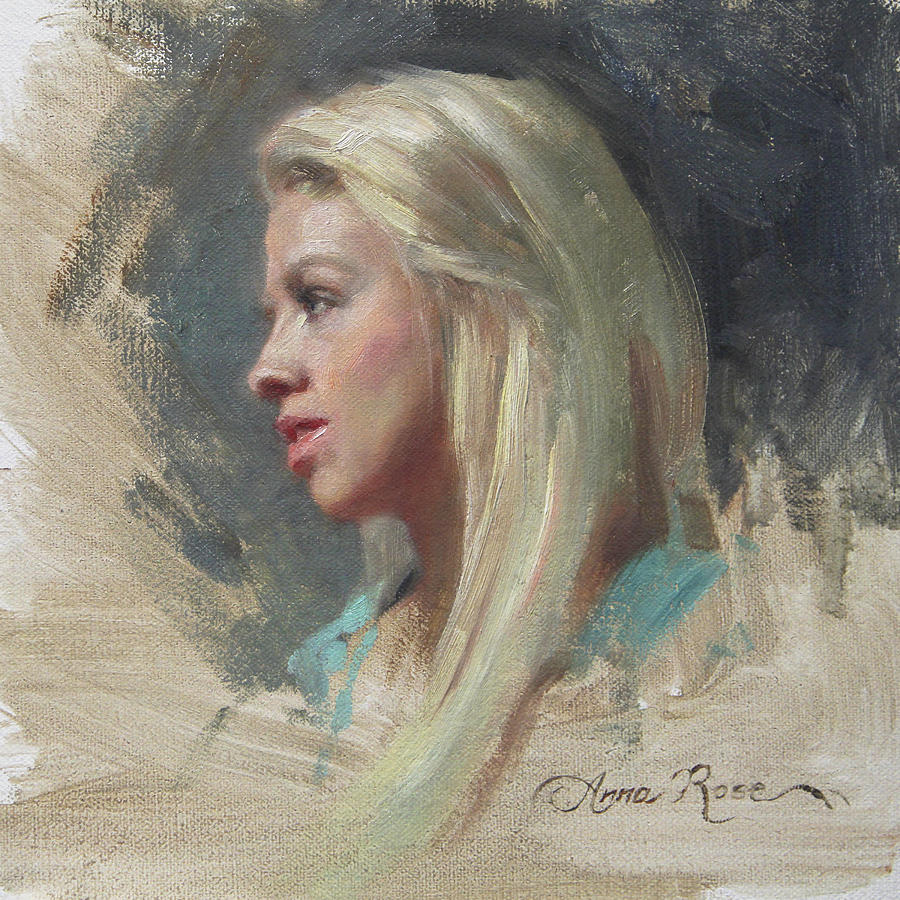 Portrait Painting - Self Portrait in Profile by Anna Rose Bain