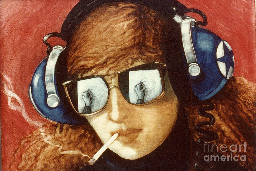 Headphones Painting - The Artist As A Self-contained Unit by Jane Whiting Chrzanoska