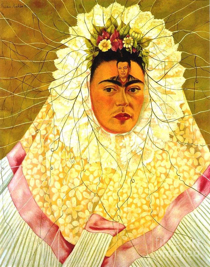 Self portrait - Kahlo Painting by Thea Recuerdo