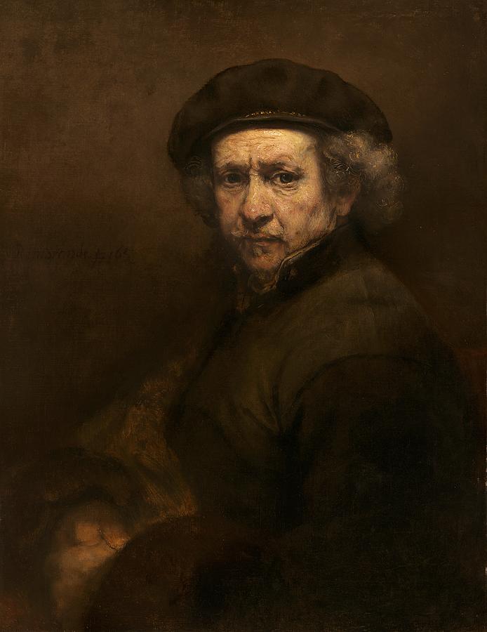 Self Portrait Painting by Rembrandt