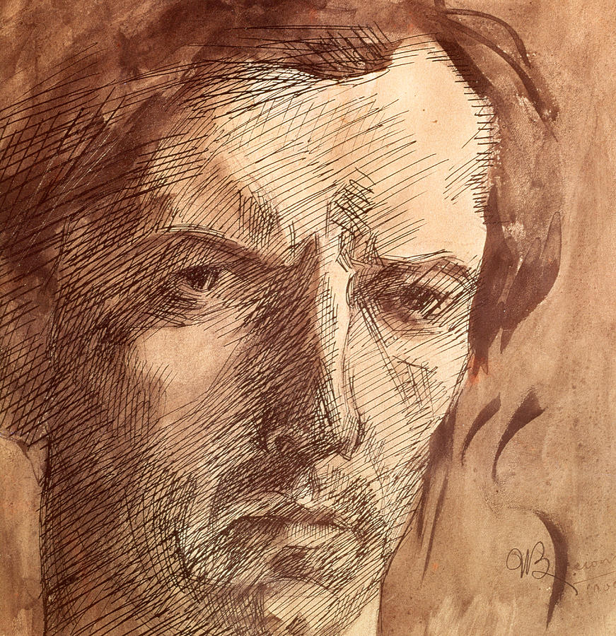 Umberto Boccioni Drawing - Self Portrait by Umberto Boccioni