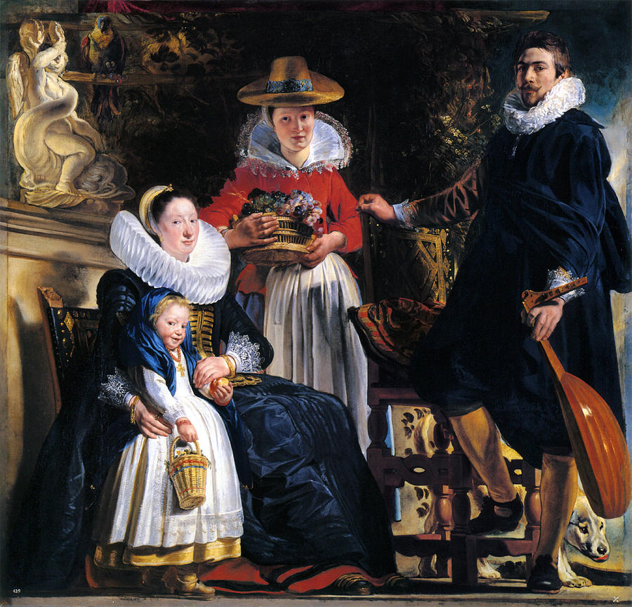 Self-portrait with family Painting by Jacob Jordaens