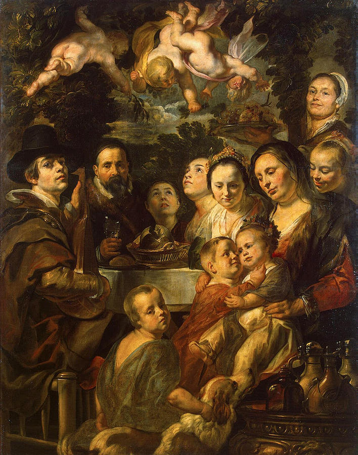 Self-Portrait with Parents Brothers and Sisters Painting by Jacob Jordaens