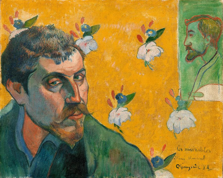 Impressionism Painting - Self-portrait with portrait of Bernard by Paul Gauguin