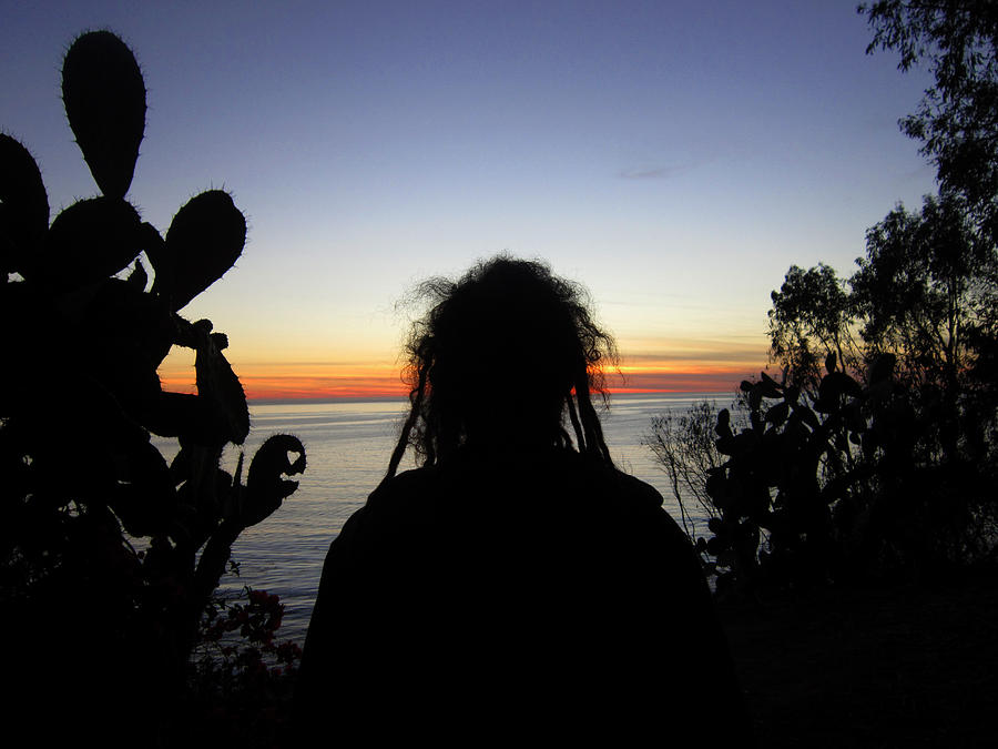 Self Portrait With Sunset Photograph by Steve Fields