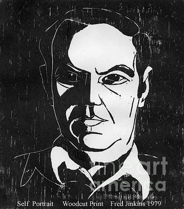 Self Portrait Woodcut Drawing by Fred Jinkins - Fine Art America