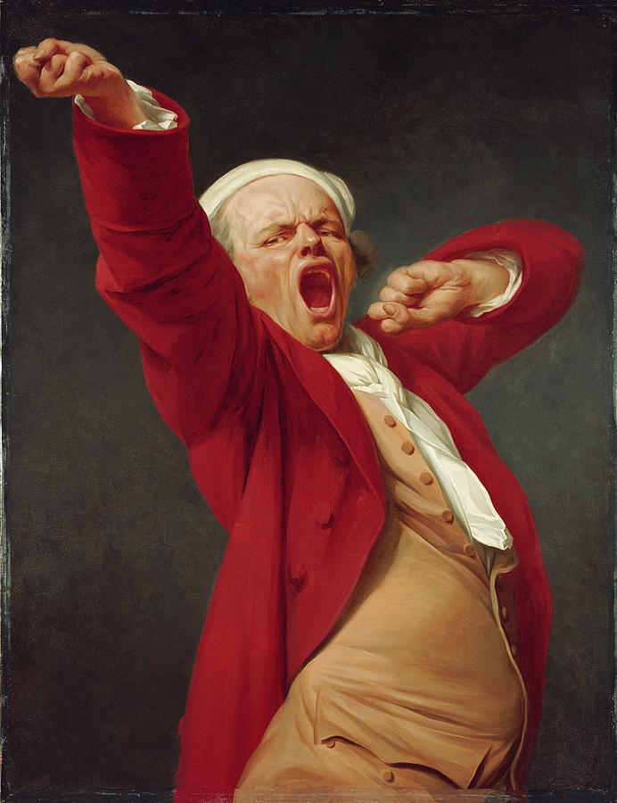 Joseph Ducreux Painting - Self-portrait, Yawning Joseph Ducreux, French by Litz Collection