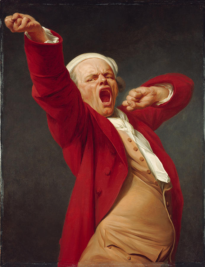 Self-Portrait Yawning  Painting by Joseph Ducreux